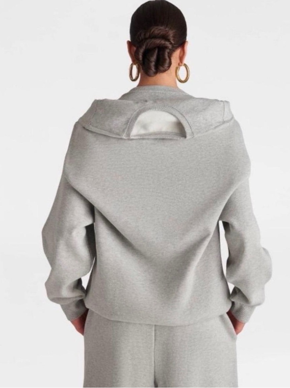 Cozy Crewneck Sweatshirt in Light Gray - Picture 2 of 6